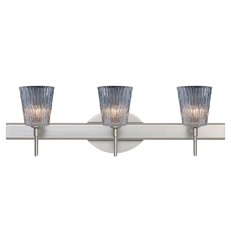 Besa Lighting Nico 4 Vanity, Clear Stone, Satin Nickel Finish, 3x40W Halogen 3SW-512500-SN